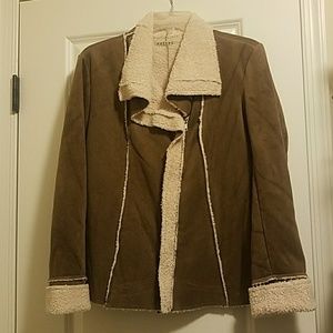 Velvet Faux Shearling Jacket